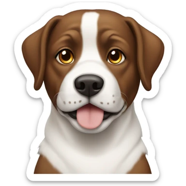 brown and white staffs dog male  sticker