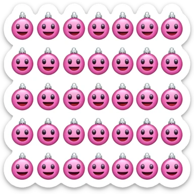 Aesthetic clean girl pink Christmas emojis sticker