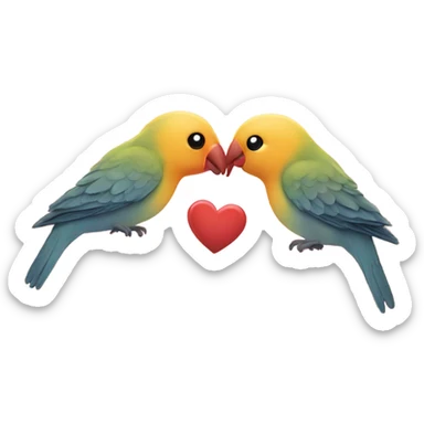 Lovebirds kissing over hear sticker