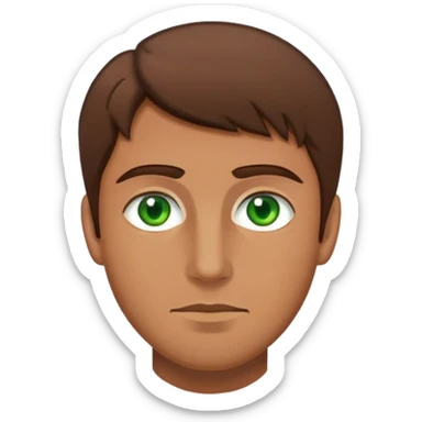 Brown hair green eyed tan man sticker