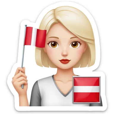 woman with polish flag sticker