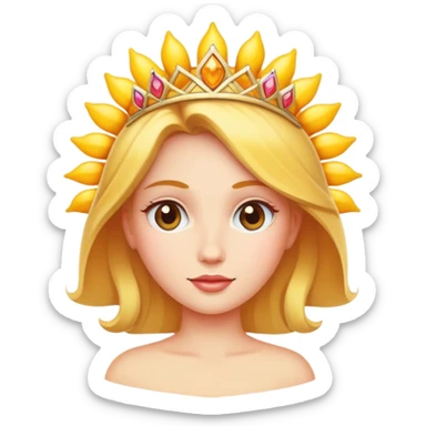 A princess with a sun head sticker
