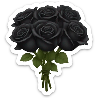 Bundle of black roses sticker
