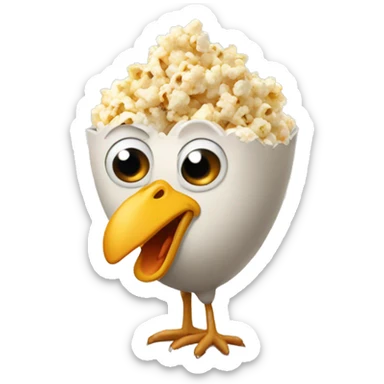 Chicken pooping popcorn sticker