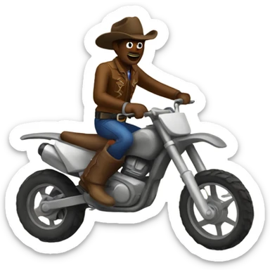 Cowboy riding dirt bike sticker