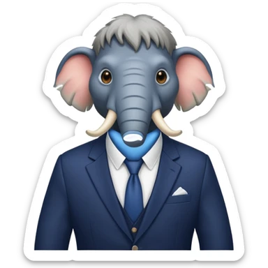 corporate mammoth wearing navy blue blazer sticker