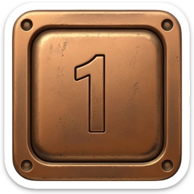 Make the paid subscription icon square, bronze, and number 1. sticker