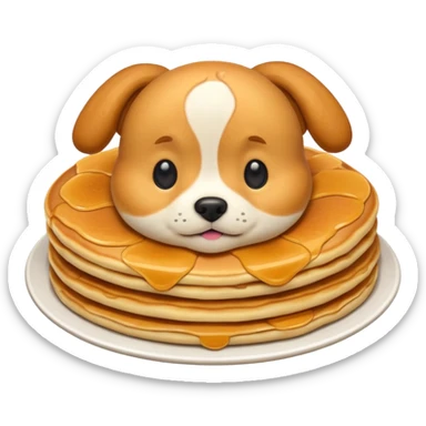 dog emoji pancake sticker