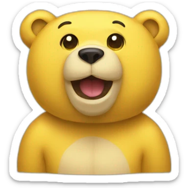 a yellow bear sticker