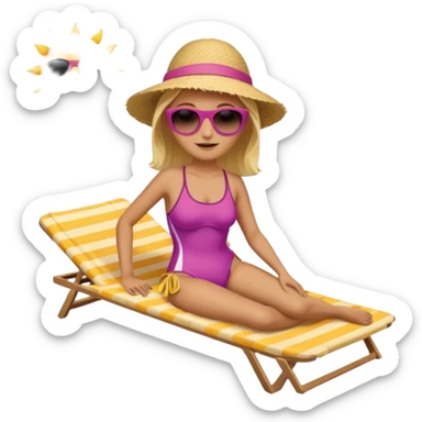 Tanning at the beach sticker