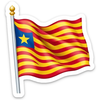 Catalonia flag. Background yellow and four strips red.  sticker