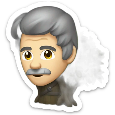 medieval evil spy hidden behind bush sticker