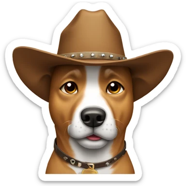 Dog with a cowboy hat sticker