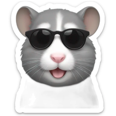 gray-hamster-blacksunglasses sticker