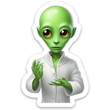 adorable alien vape lord with manicure sticker