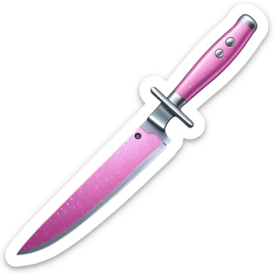 glitter pink knife sticker