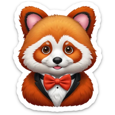 red panda with red bow tie sticker