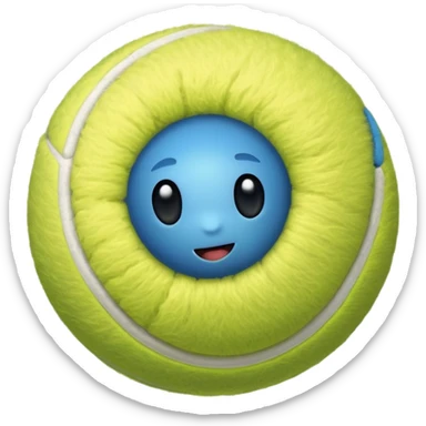 blue tennis ball sticker