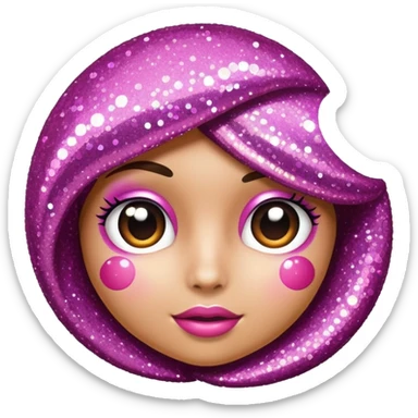 coco rosa com gliter  sticker