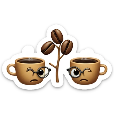 3 coffee beans reading sticker