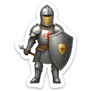 knight in armor wielding shield sticker