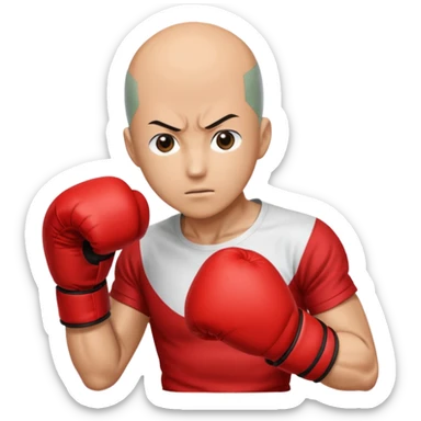 Saitama red hand punch with a boxing glove sticker