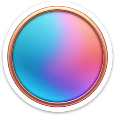 
One coin color in in gradient of turquoise, blue, pink, purple, and coral sticker