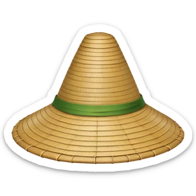 ​Cinematic Realistic Traditional Vietnamese Nón Lá, depicted as a delicately crafted conical hat made of bamboo and palm leaves with subtle texture and natural wear, evoking authentic cultural heritage, please show the hat only sticker
