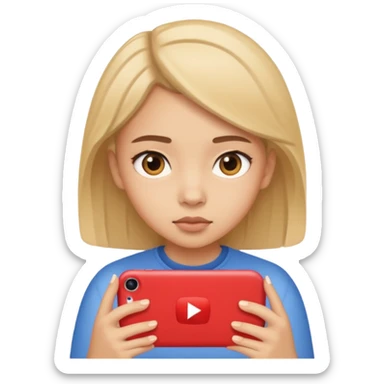 girl watching youtube sticker