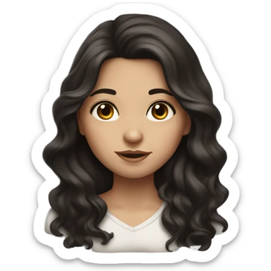 realistic portrait of a girl with dark brown eyes sticker