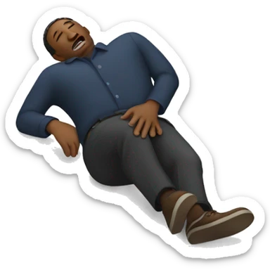 man fainted on ground sticker