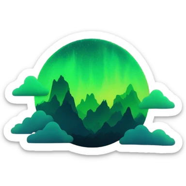 Northern lights with bitco sticker