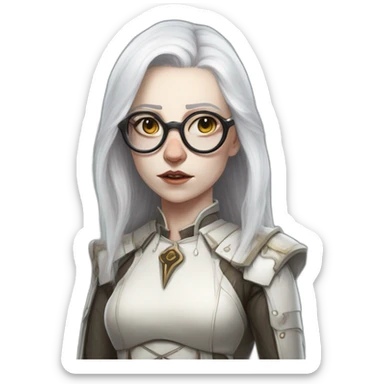 dark heresy female psyker white hairs glasses scowling pale skin scars old freckles dirty sticker
