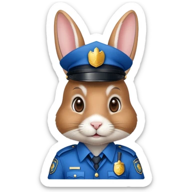 Policeman rabbit  sticker