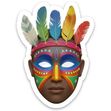 A african xaman mask sticker