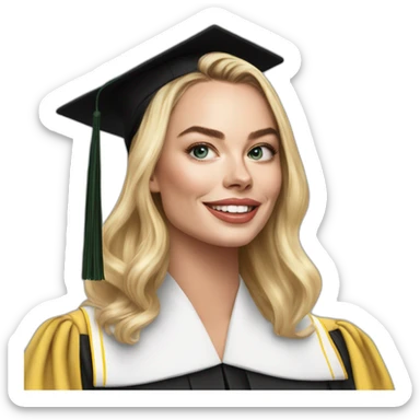 Margot robbie graduating from esigelec school sticker