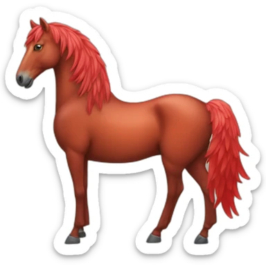 red horse bird sticker