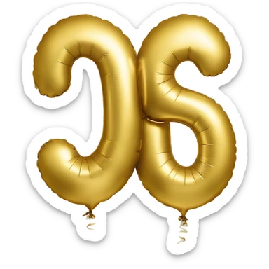 The number 2025 in gold foil balloon sticker