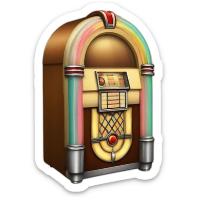 cartoon vintage jukebox sticker