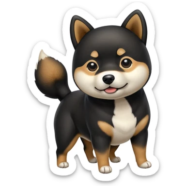 Black Shiba Inu dog pooping sticker