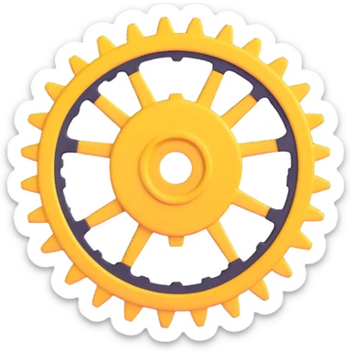 yellow gear cog sticker
