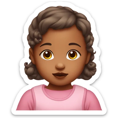 Baby girl with mole on chin sticker