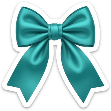 Teal bow sticker