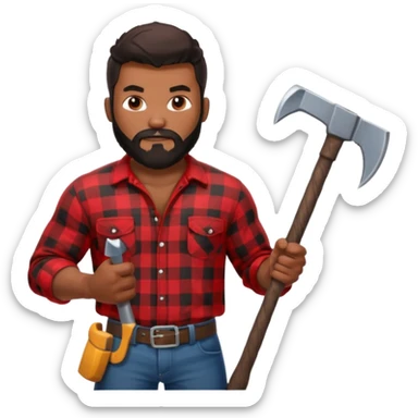 black lumberjack man sticker
