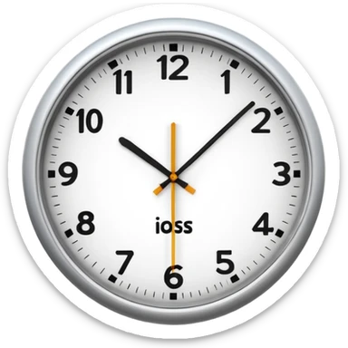 wall clock showing 8 am sticker