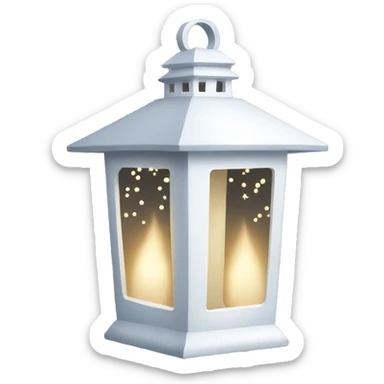 White Christmas lantern  sticker