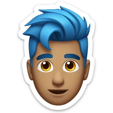 create a man with blue hair and a low tapper fade sticker