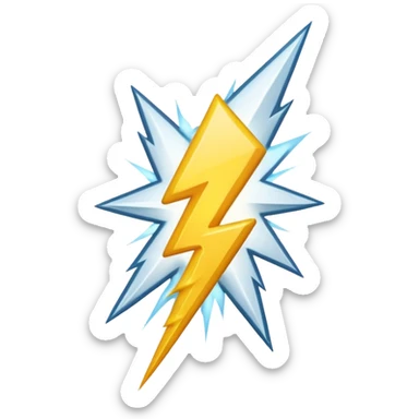a white lightning emoji sticker