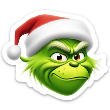 Grinch with a Santa hat sticker