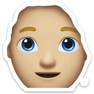 Blond man blue eyes eating big hazelnut sticker